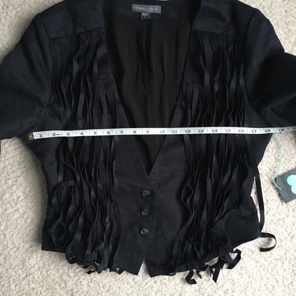 Kendall & Kylie Fringe Black Jacket size MED - Picture 5 of 8